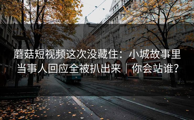 蘑菇短视频这次没藏住:小城故事里当事人回应全被扒出来|你会站谁? 第1张 蘑菇短视频这次没藏住:小城故事里当事人回应全被扒出来|你会站谁? 第1张