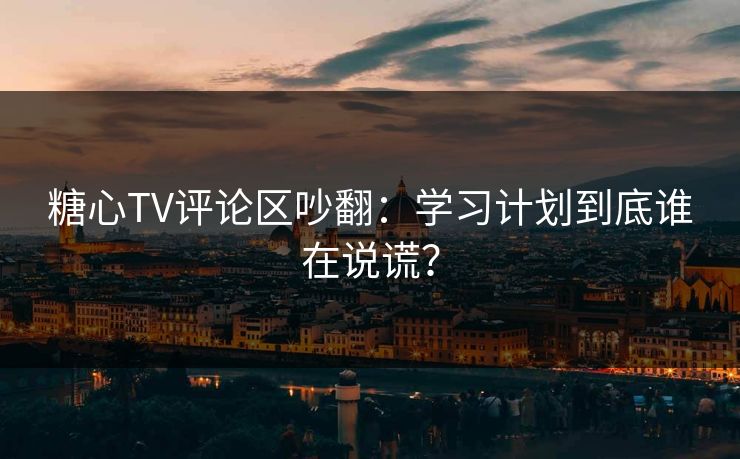 糖心TV评论区吵翻：学习计划到底谁在说谎？  第1张