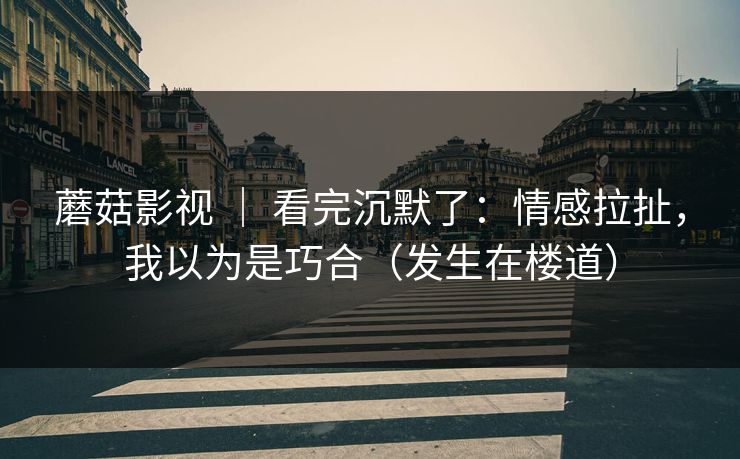 蘑菇影视 ｜ 看完沉默了：情感拉扯，我以为是巧合（发生在楼道）  第1张