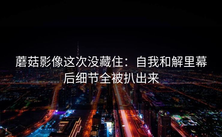 蘑菇影像这次没藏住：自我和解里幕后细节全被扒出来