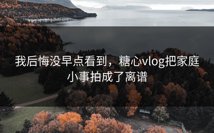 我后悔没早点看到，糖心vlog把家庭小事拍成了离谱