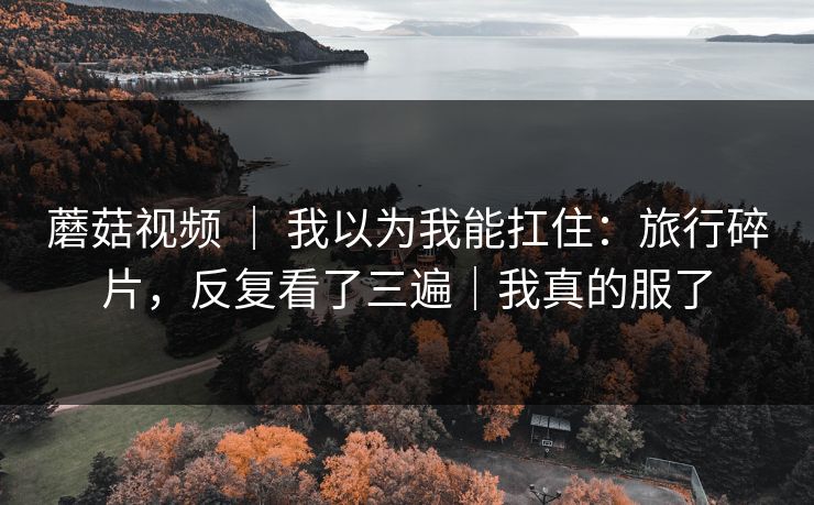 蘑菇视频 ｜ 我以为我能扛住：旅行碎片，反复看了三遍｜我真的服了