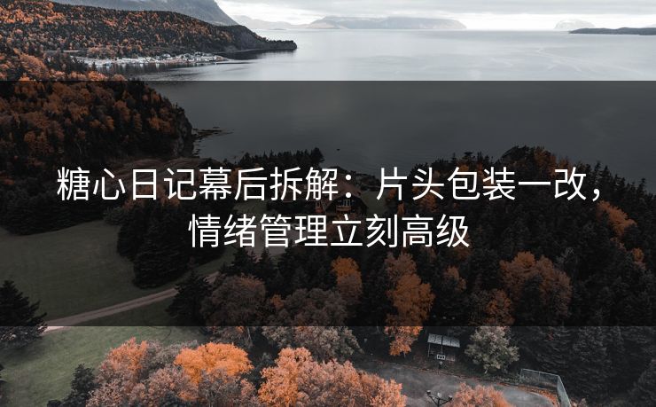 糖心日记幕后拆解：片头包装一改，情绪管理立刻高级