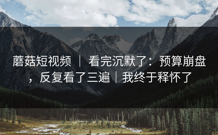 蘑菇短视频 ｜ 看完沉默了：预算崩盘，反复看了三遍｜我终于释怀了